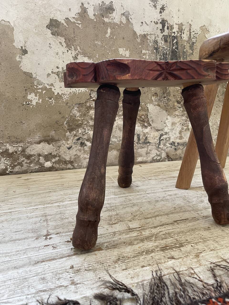 Handcrafted tripod stool