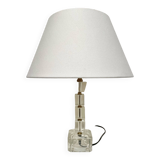 Lampe de table verre et métal, esprit Adnet 1970