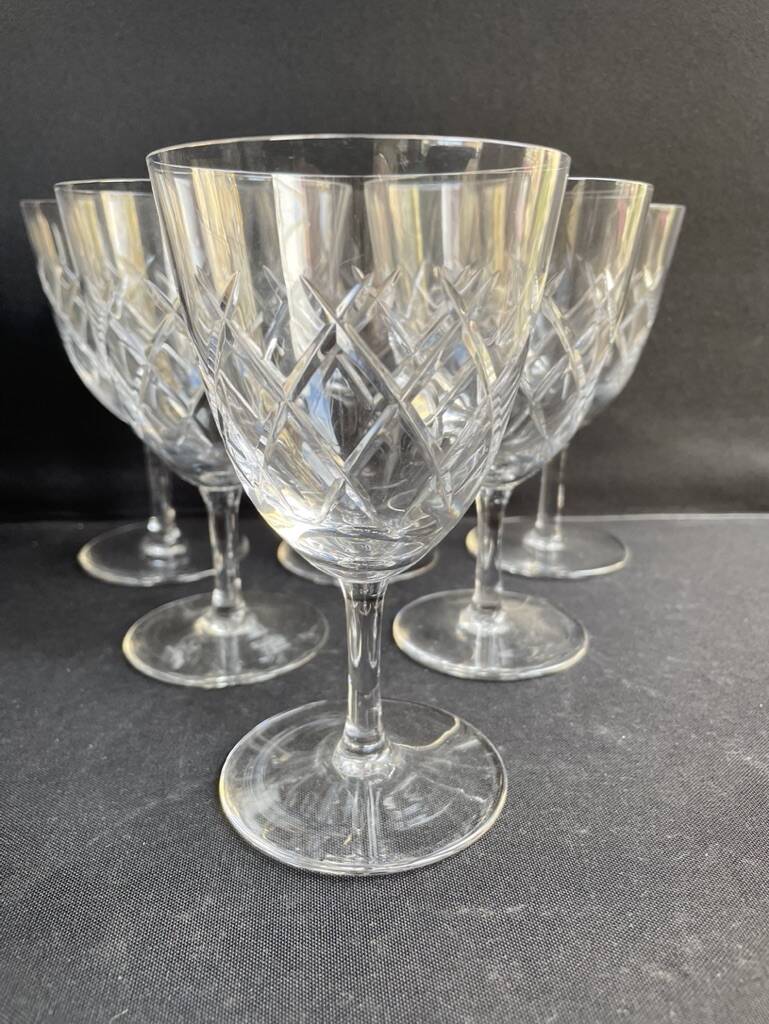 6 water glasses - cut crystal – cristalleries royales de champagne