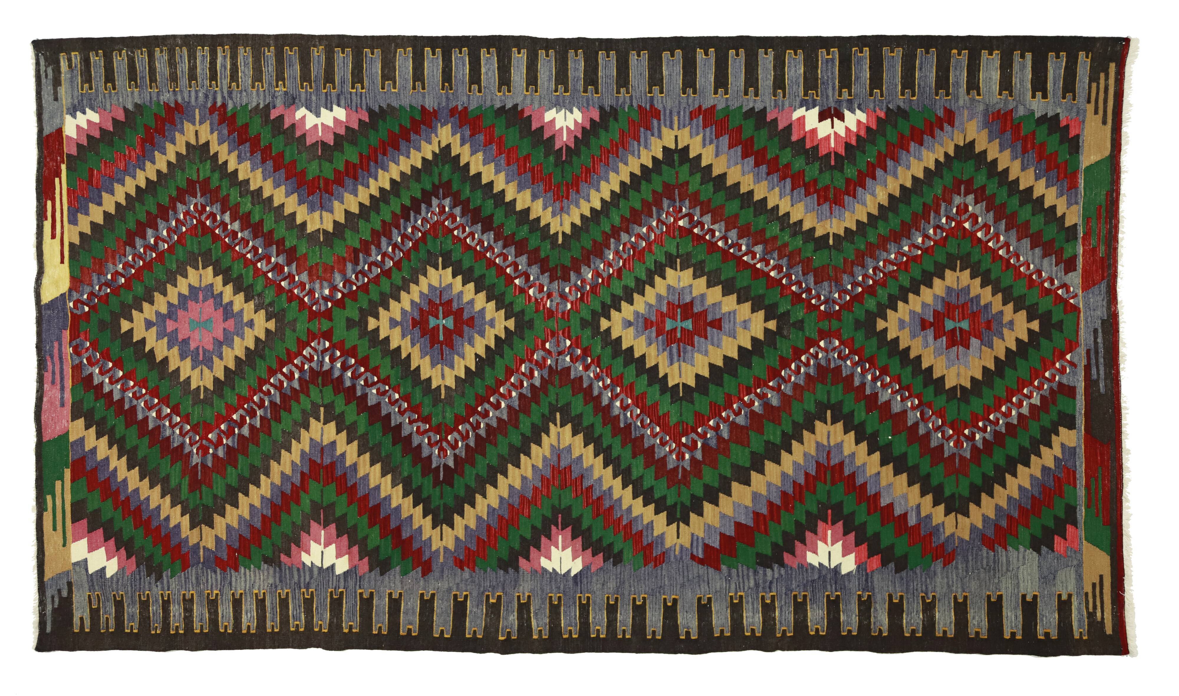 Anatolian handmade kilim rug 300 cm x 169 cm