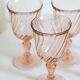 Set of 5 vintage Arcoroc Rosaline foot glasses