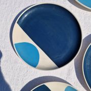 Set of 8 Plates and 2 Bowls Julie Goodwin Habitat Longitude Blue Stoneware Style