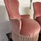 Paire de fauteuils crapaud rose poudré