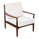 Fauteuil Scandinave en teck - Tissu, Mousses & Sangles : neuf