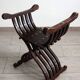 Syrian curule seat in walnut and mother-of-pearl, 19th century.