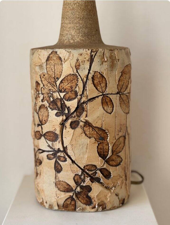 Vintage stoneware table lamp by Bodil Marie Nielsen, 1970s