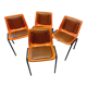 Chairs orange plastic shells seats and backrests imitation leather