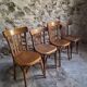 Set of 4 antique French bistro chairs by Mahieu & Guillaume, circa 1930.