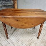 Antique round table drop-leaf table 125 cm walnut