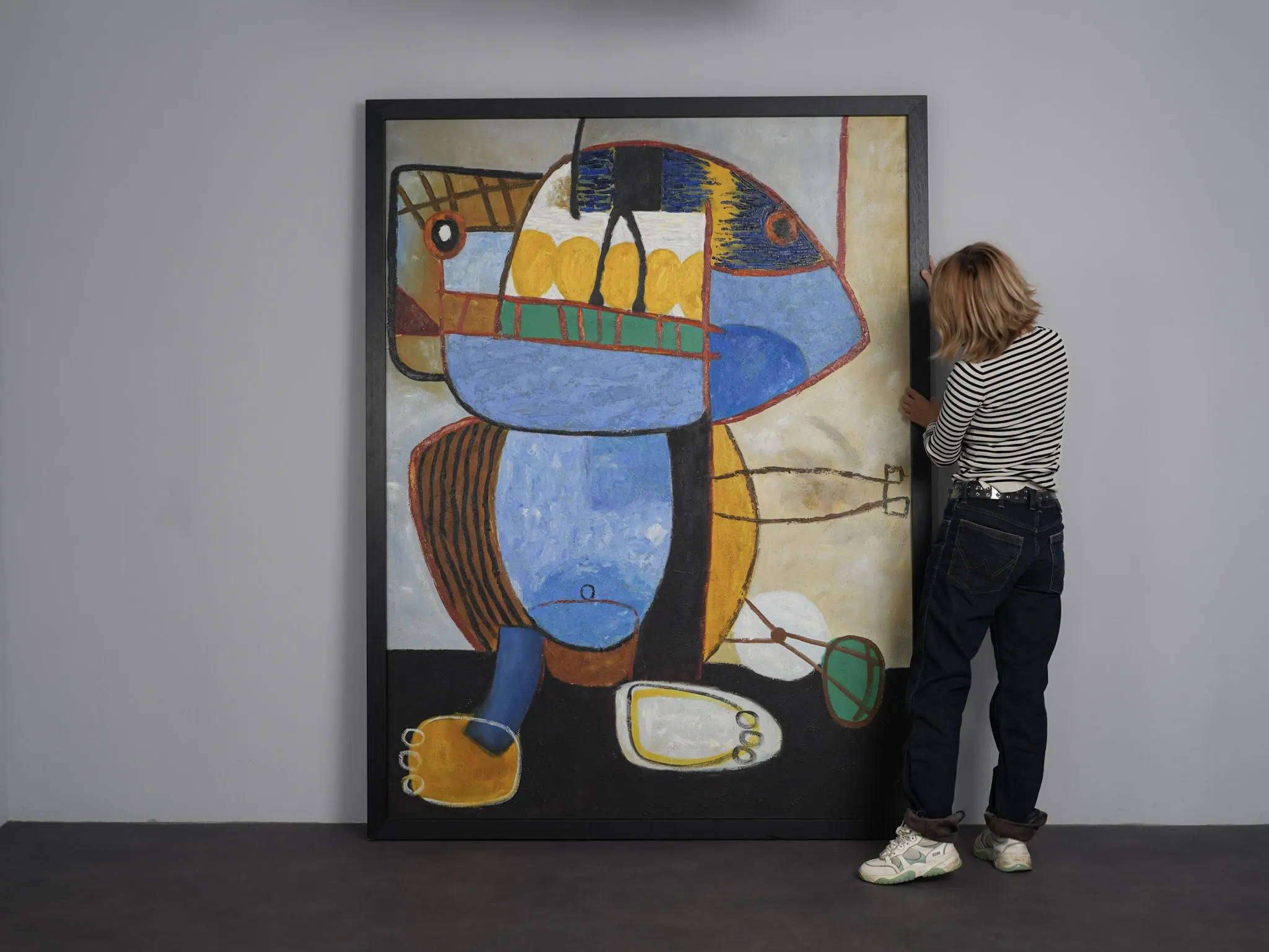 Large-scale “Le Regard” oil painting after Karel Appel, Netherlands, 1990s