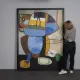 Large-scale “Le Regard” oil painting after Karel Appel, Netherlands, 1990s