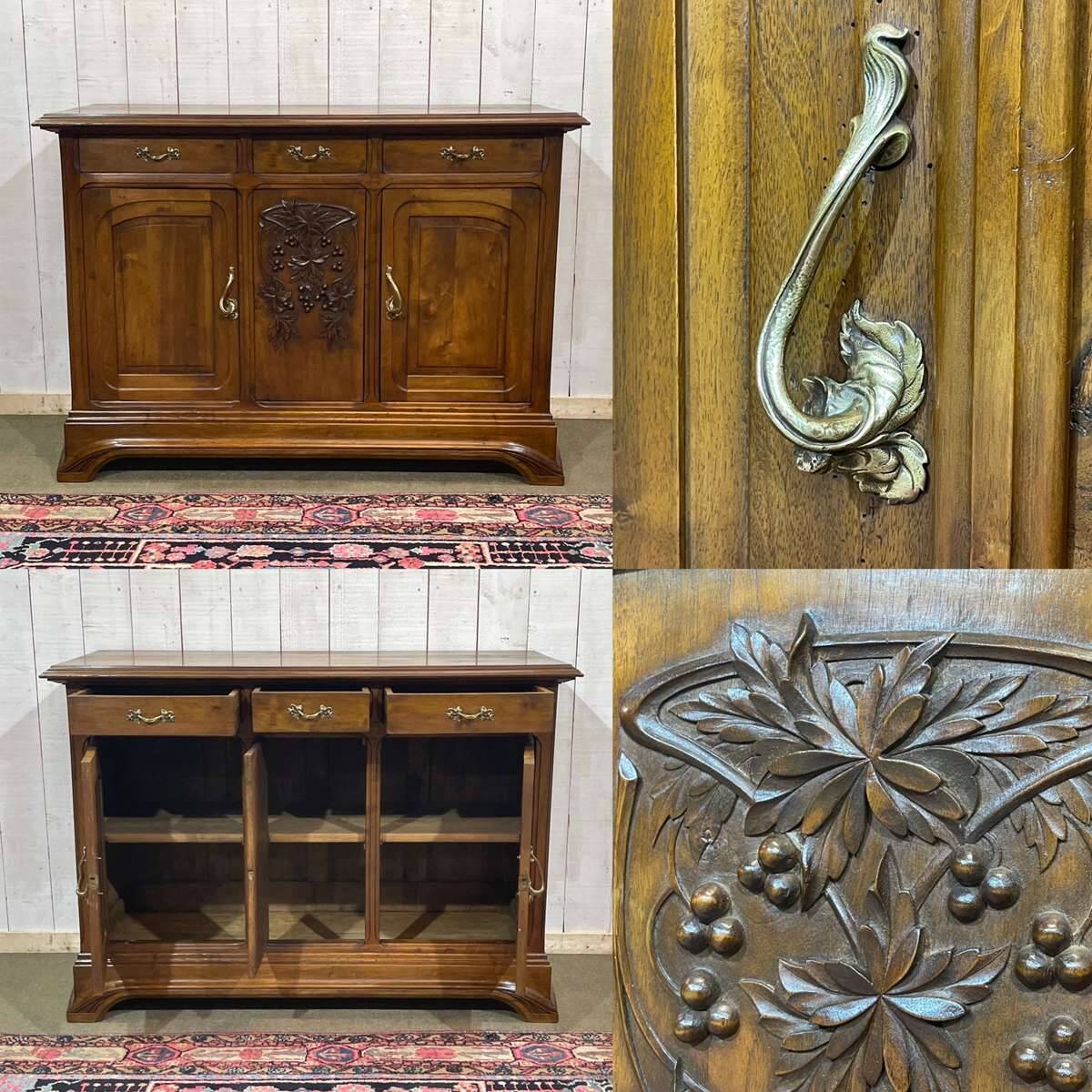 Art Nouveau enfilade in walnut from the early 20th century.