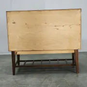 1960s Danish Modern Beech Wood Bar Cabinet with Tambour Door