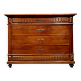 Louis XVI Style chest of drawers in walnut circa 1850-1880