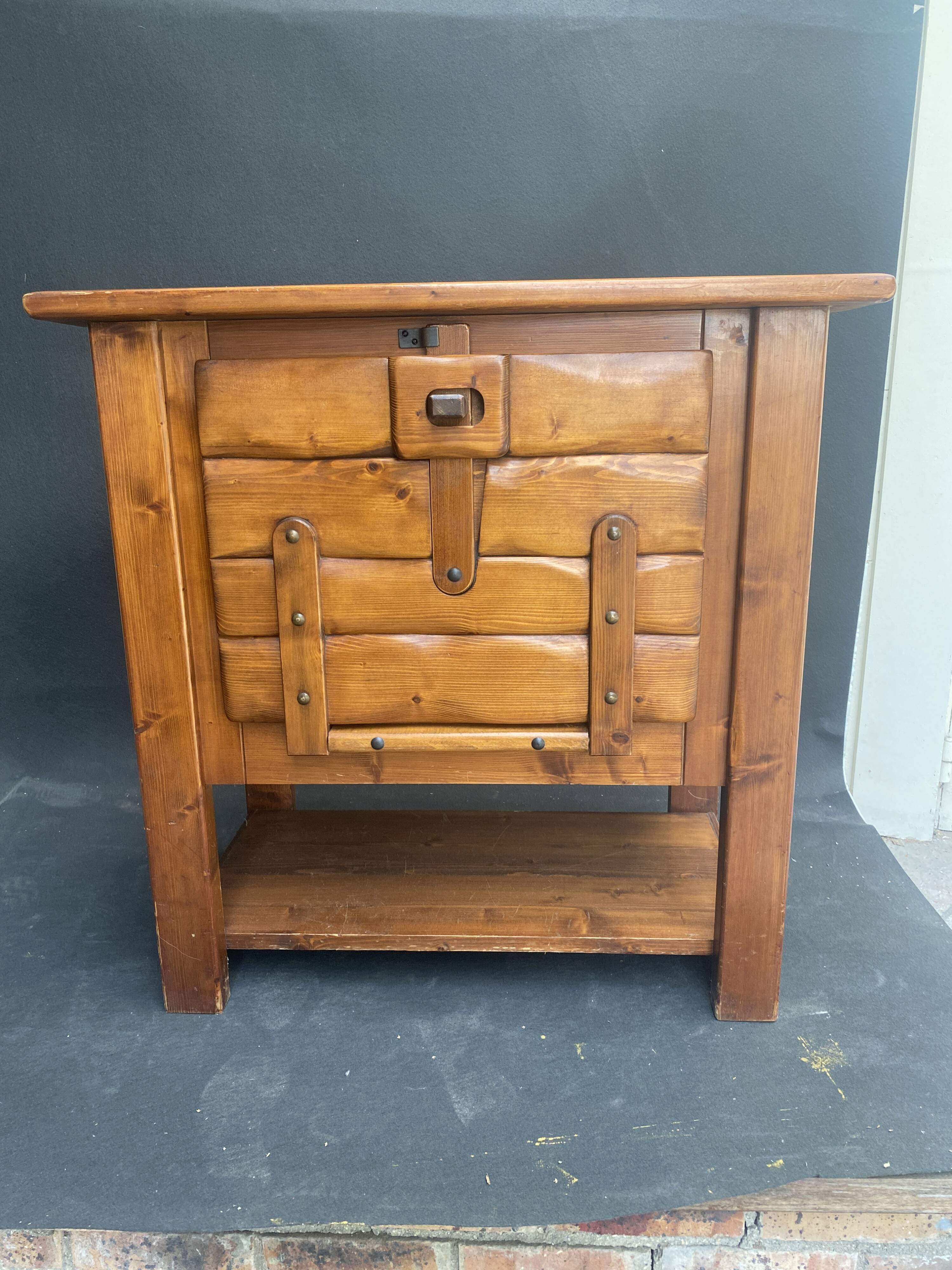 Vintage pine brutalist furniture
