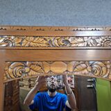 three-door wardrobe in fruitwood veneer, Art Deco style