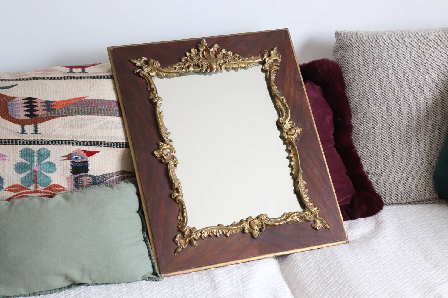 Old wooden and stucco mirror