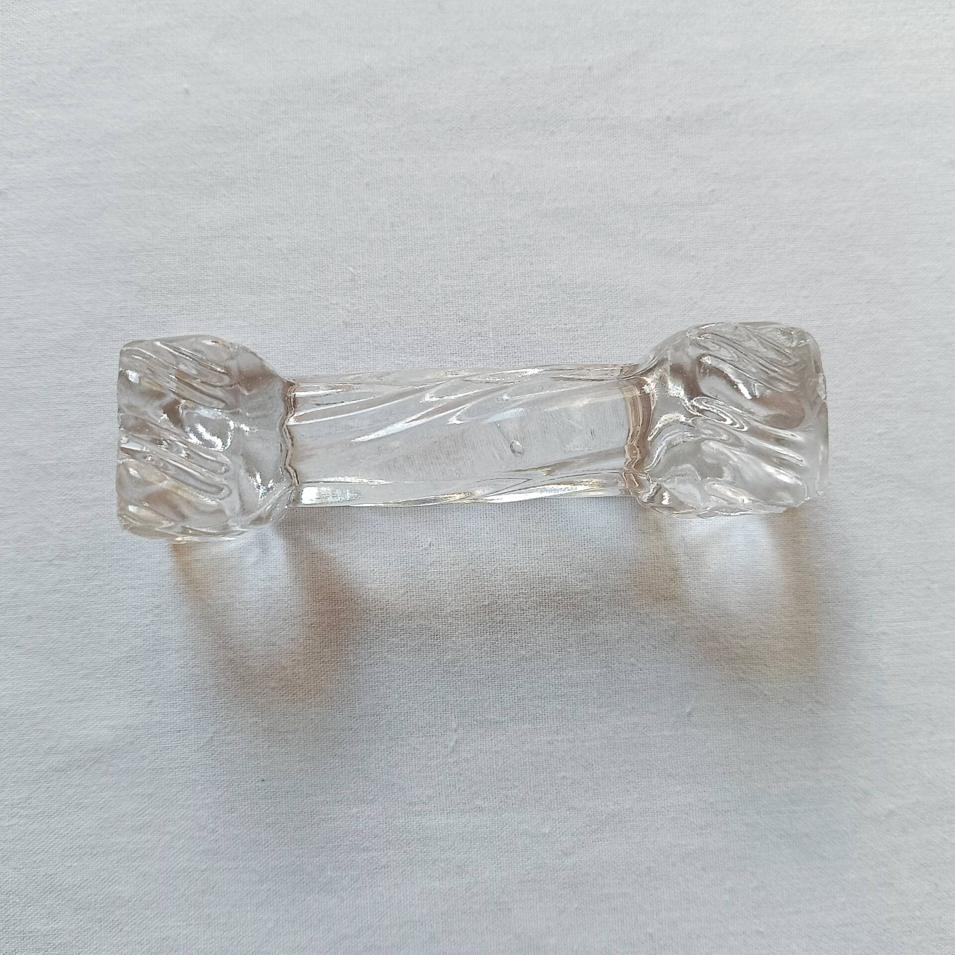 Set of 10 antique twisted moulded glass knife rests – Art Deco style