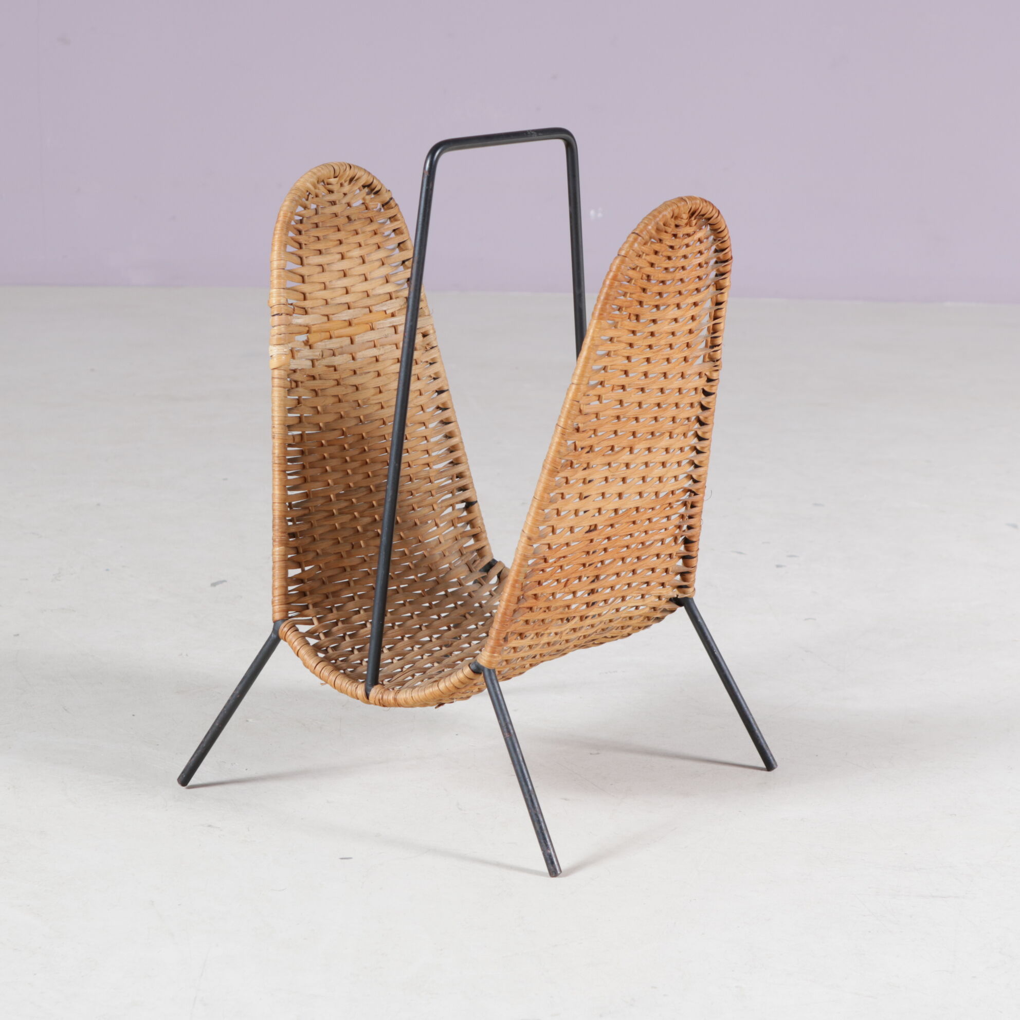 1950s Carl Auböck attributed magazine holder from Denmark