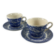 Tasses à thé et Sous-Tasses English Ironstone England bleu