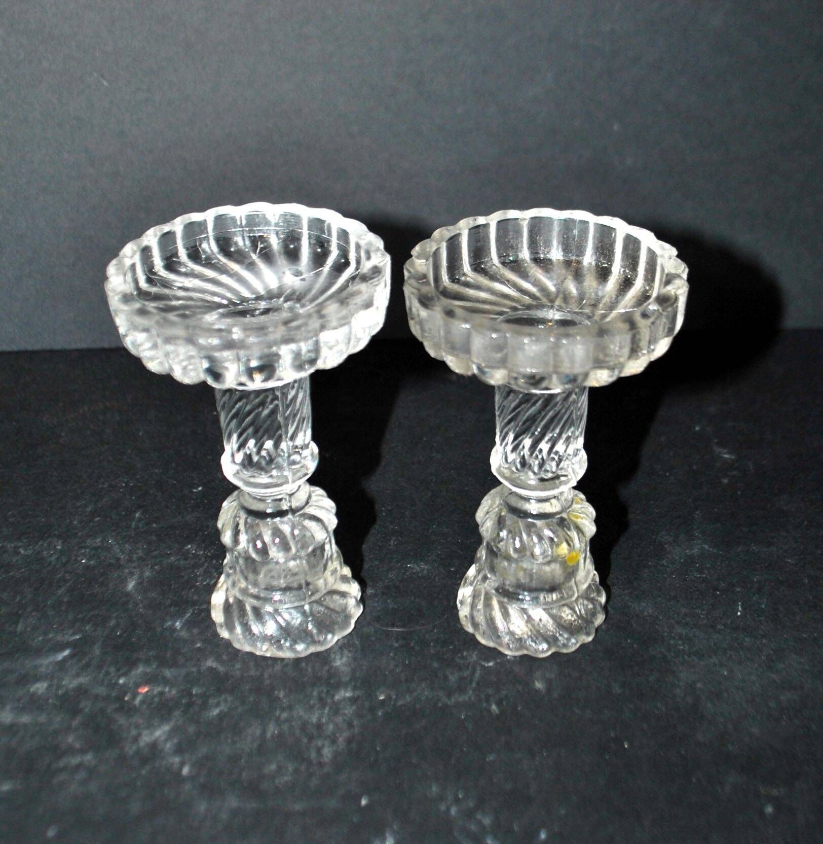 Portieux set of 2 toy molded glass candle holders - bamboo torso torches