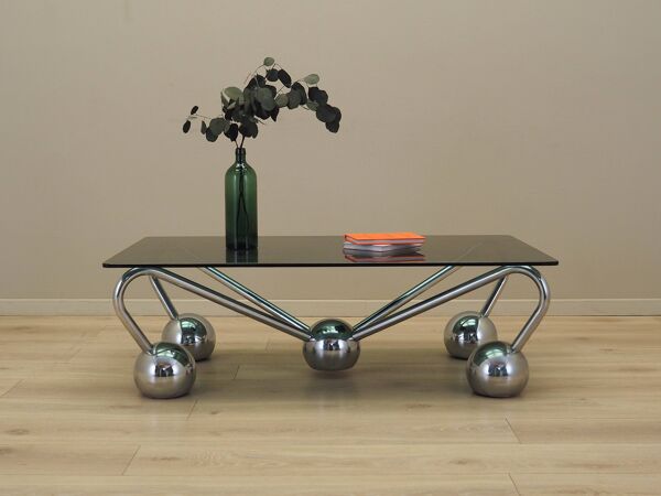 Table basse en verre, design italien, années 1970, fabriquée en Italie.