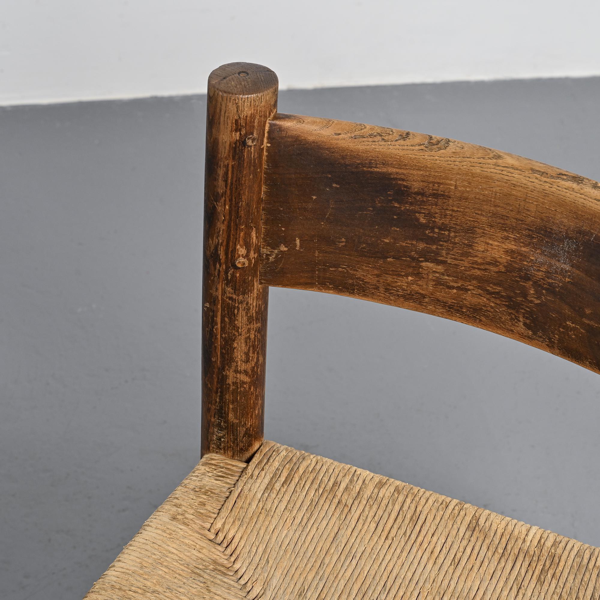 Pair of Méribel chairs by Charlotte Perriand, vintage edition BCB, circa 1950.