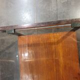 Glass and wood coffee table