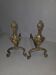 Pair of andirons for the fireplace in bronze louis xv style