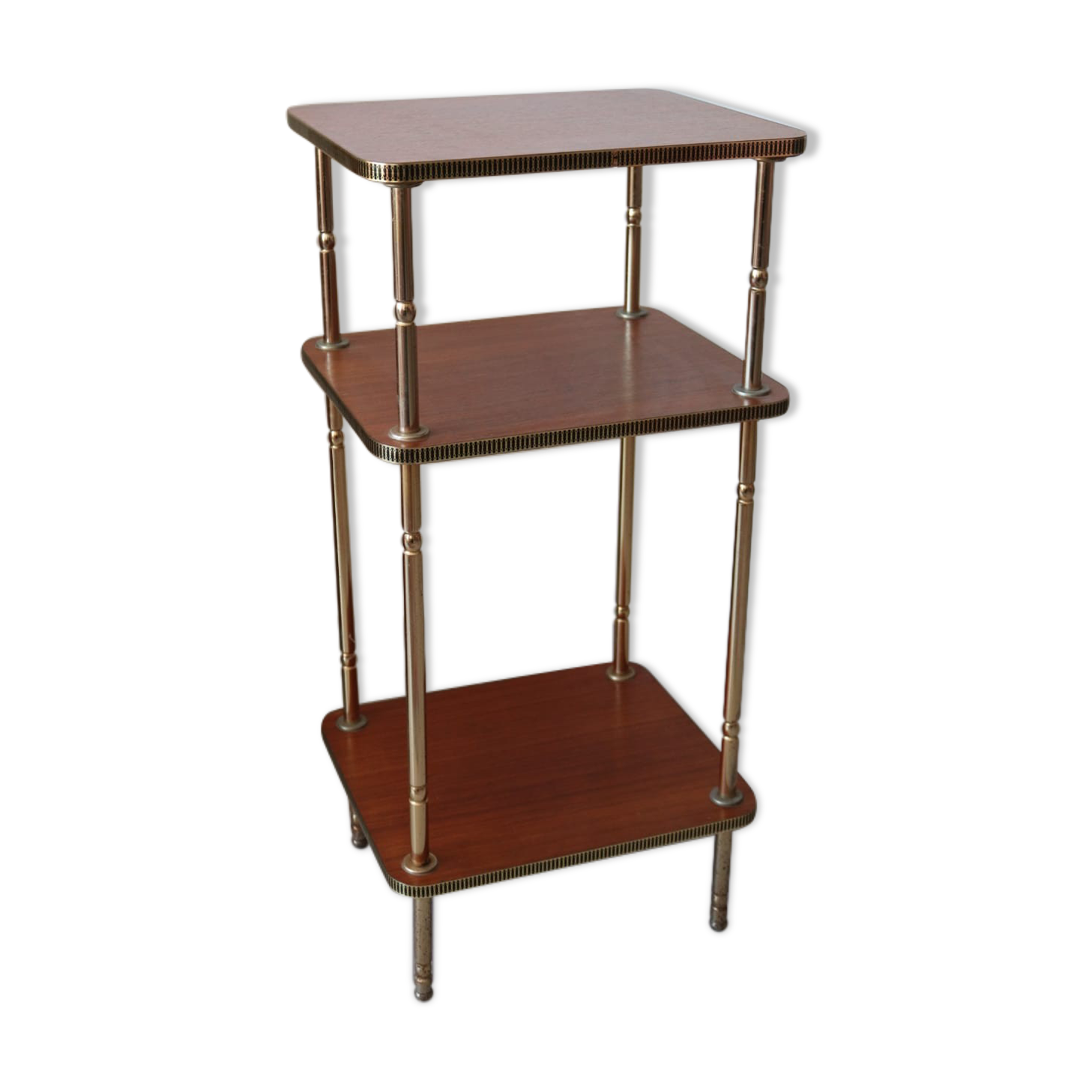 60s teak and brass table