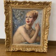 Portrait of an elegant woman signed Charles Vasnier (1873-1961)