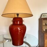Red ceramic table lamp