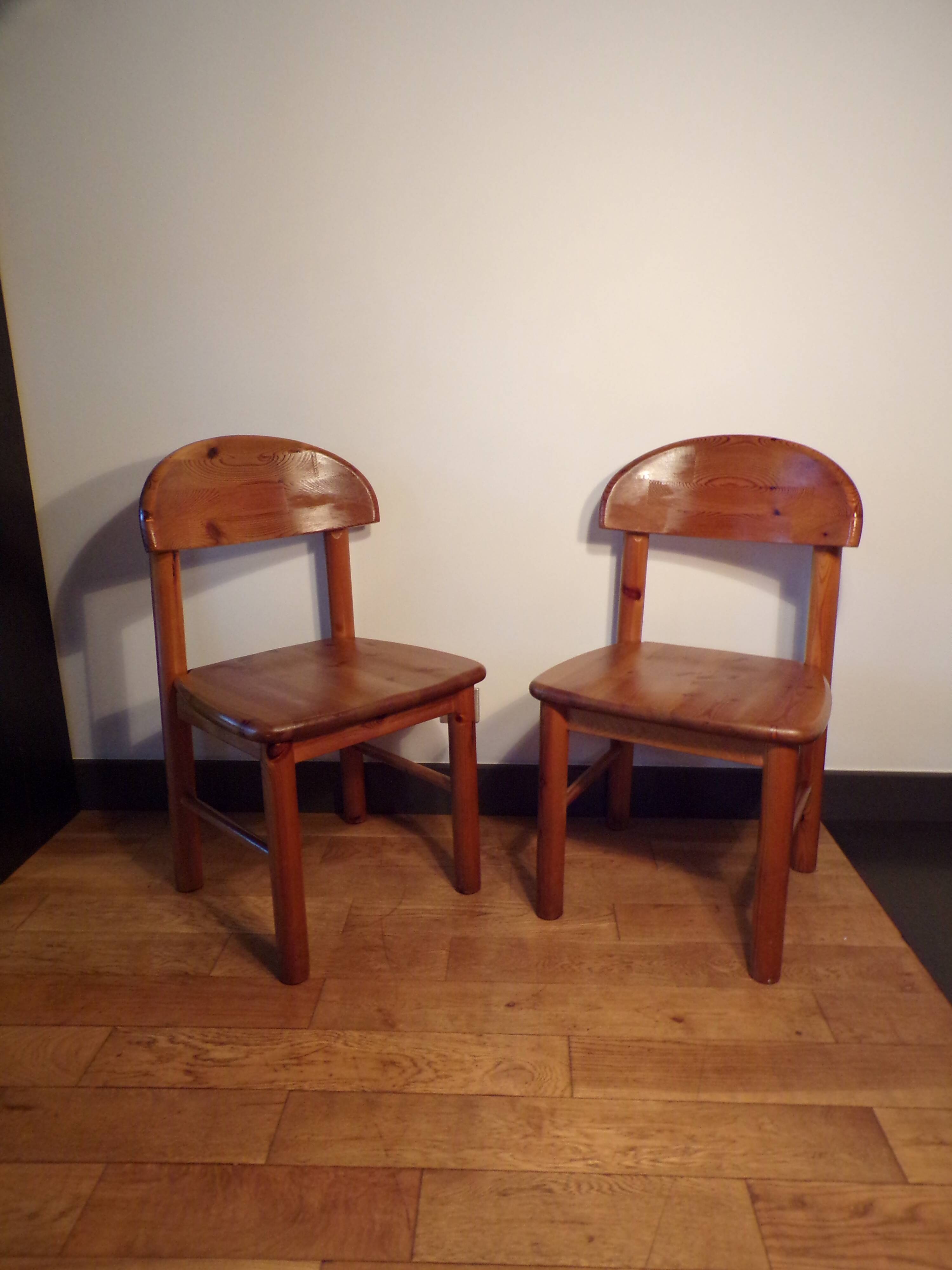 Pair of Rainer Daumiller chairs in oiled pine