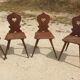 Set of 4 solid oak chairs "Alsatian style" - 20th century