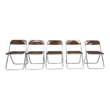 Vintage folding chairs Plia Giancarlo Piretti for Castelli, 1970s, set