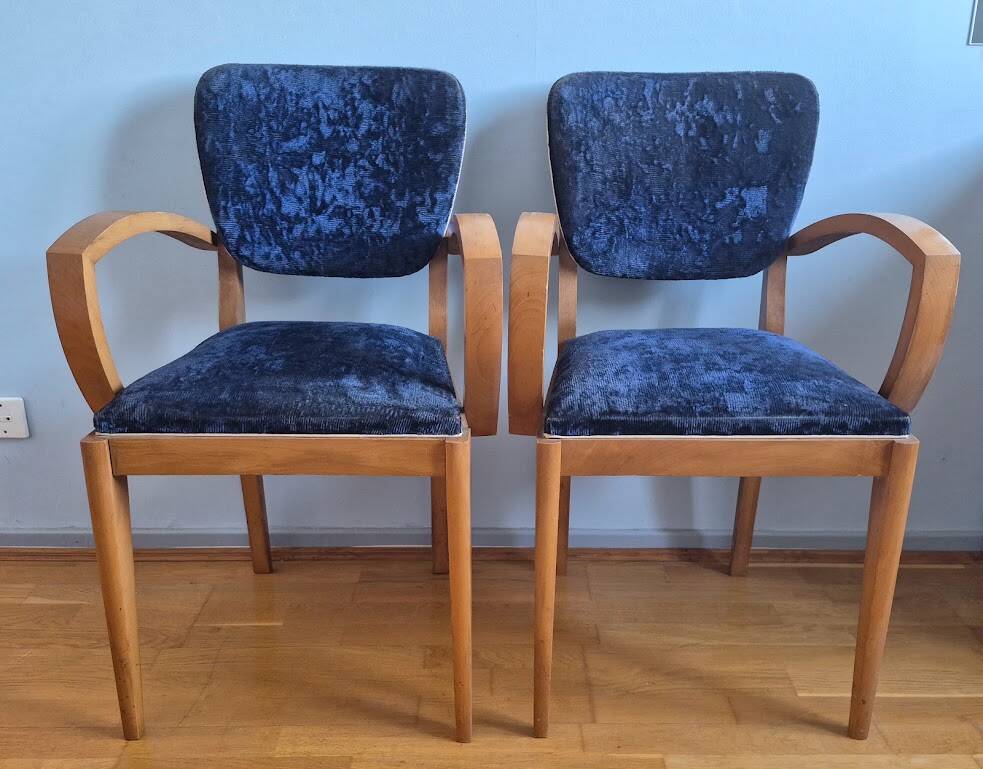 Bridge armchairs in solid beech