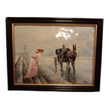 Enameled painting signed