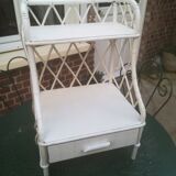 White rattan shelf