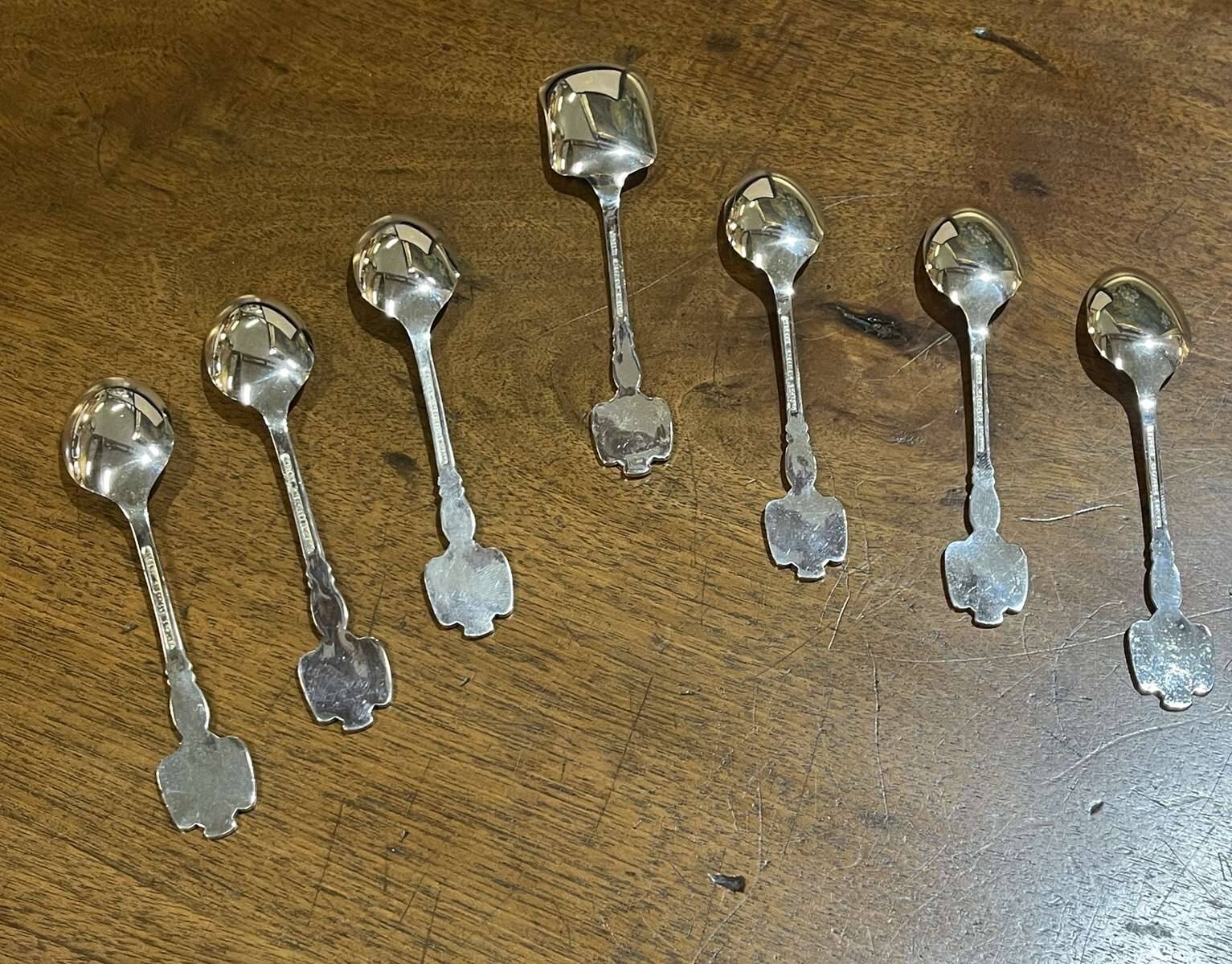 Set of 6 silver-plated English dessert spoons