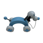 Dog wood old toy to pull
