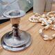 Silver metal table candle holder