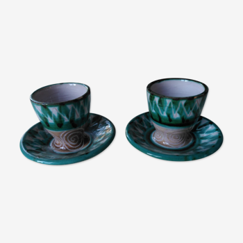 Set of 2 coquetiers Robert Picault Vallauris