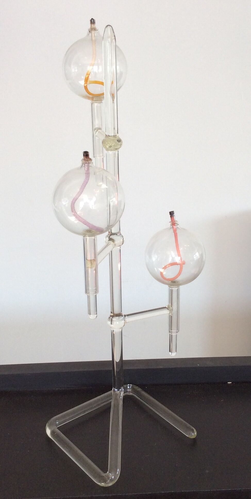 Vintage blown glass oil lamp