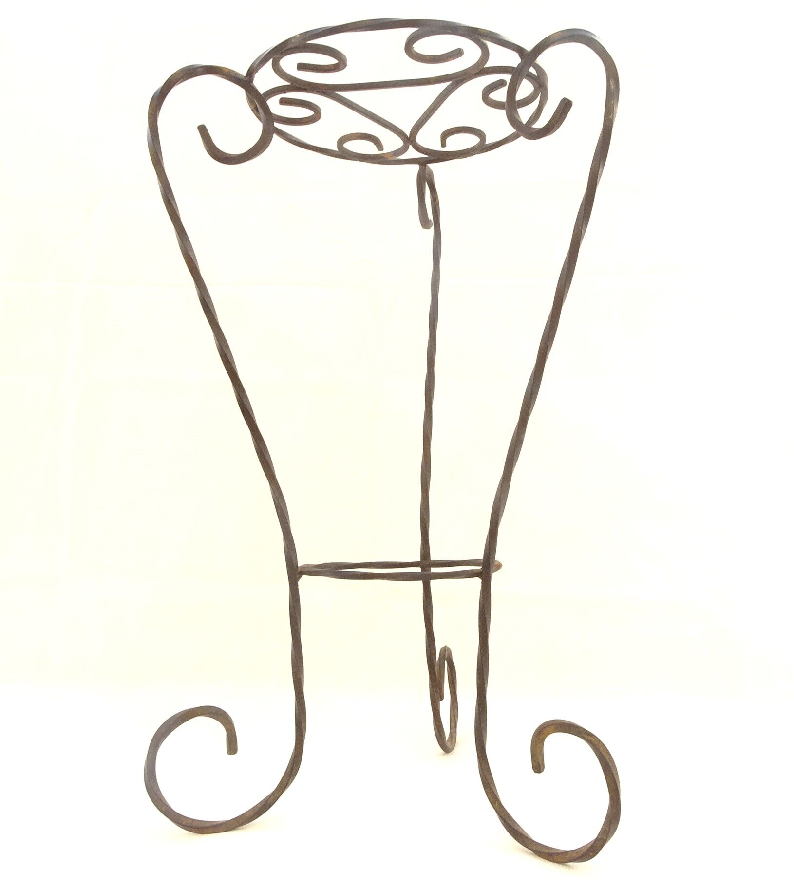 Sellette porte-plante en fer torssadé