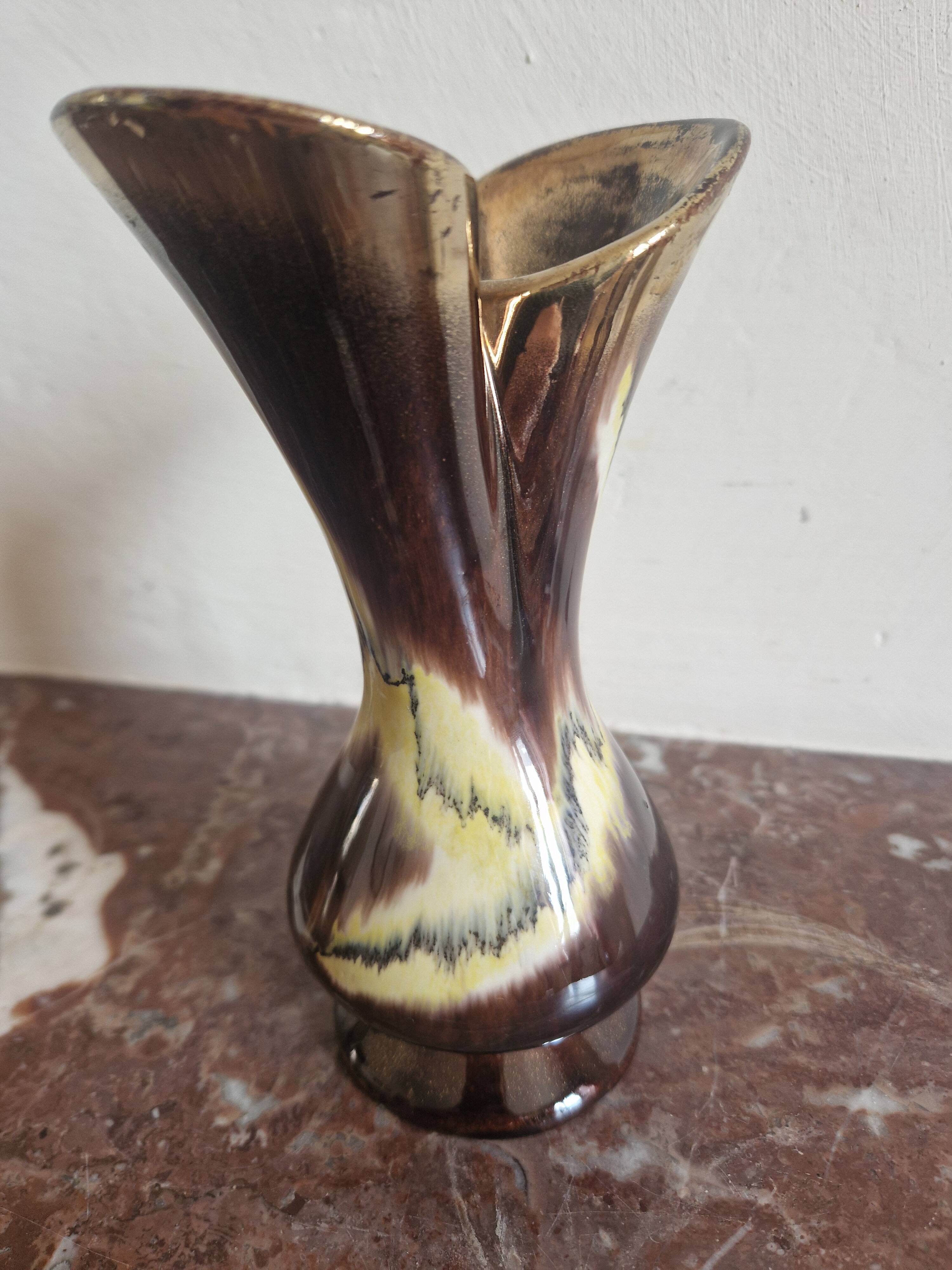 Bay Keramik ceramic vase Germany double neck 1950s/60s