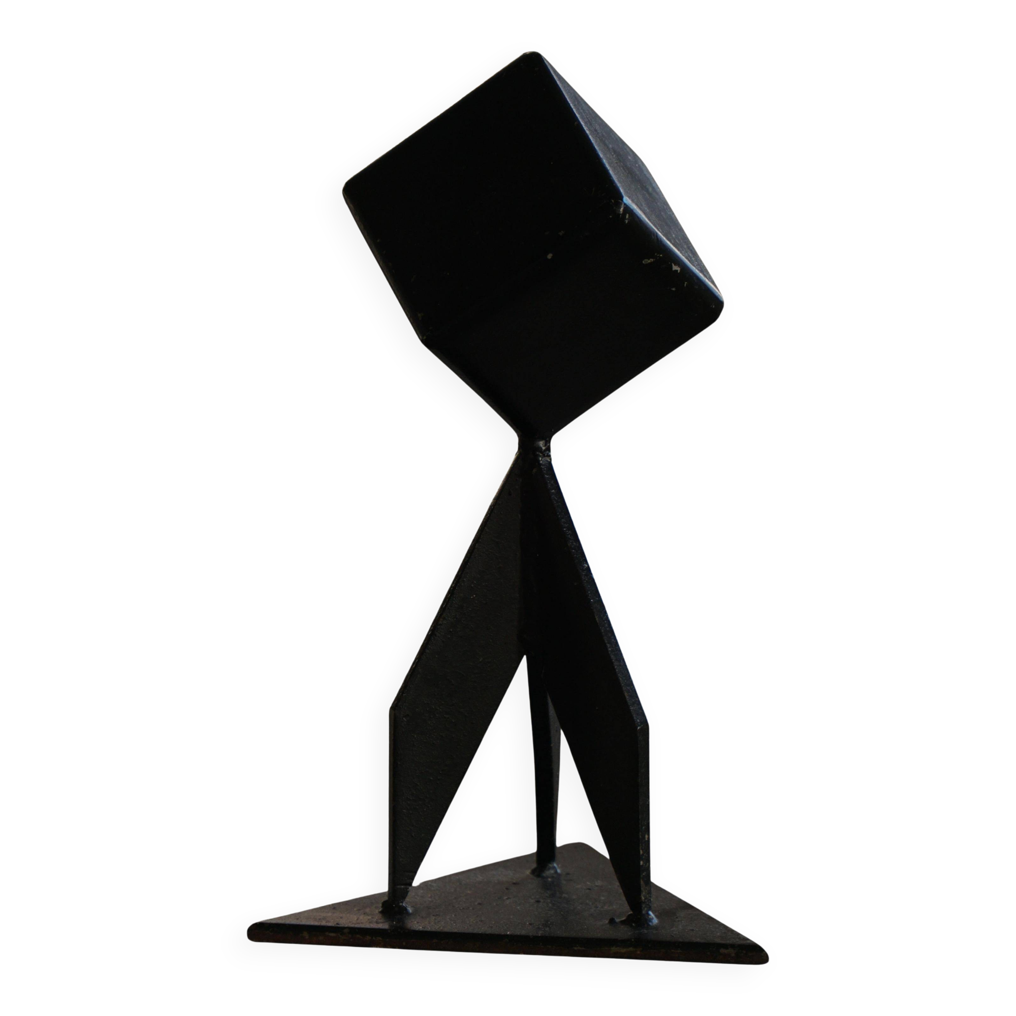 Abstract decorative Scandinavian metal sculpture from the mid-20th century, around the 1950s.