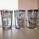5 vintage glasses / cups, Art Deco geometric design