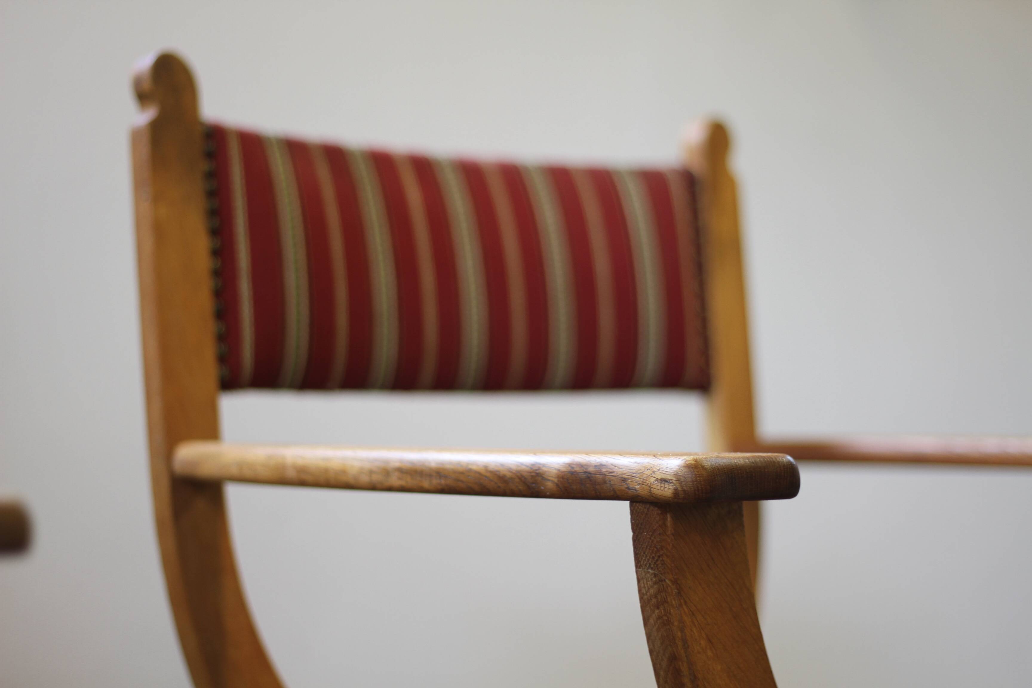 Vintage 1960s Brutalist Kurul Armchairs in Oak - style of Henning Kjærnulf