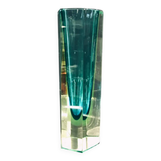 Faceted Murano 'Sommerso' Glass Vase Attributed to Mandruzzato, circa 1960-1969