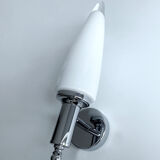 3 vintage chrome and Murano glass wall lamps, 70s